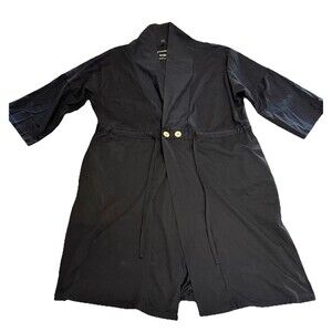 Brobe Black Comfort Recovery Robe Large Soft Stretch Lounge Wrap